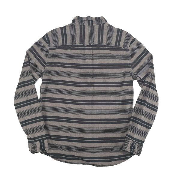 Converse One Star Chamois Shirt Mens Medium Black Grey Striped Streetwear - Picture 2 of 6